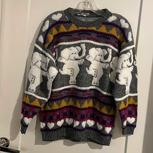 Dancing Elephants Heart Knit Sweater
